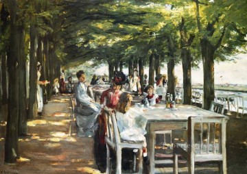 Max Liebermann Painting - Terraza del restaurante Jacob en Nienstedten sobre Elba Max Liebermann Impresionismo alemán